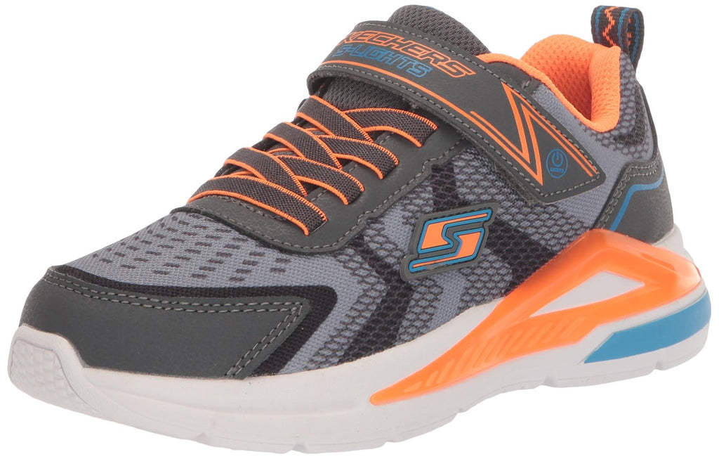 Skechers Kids Boys Tri-Namics Sneaker, Charcoal/Orange,12 Little Kid