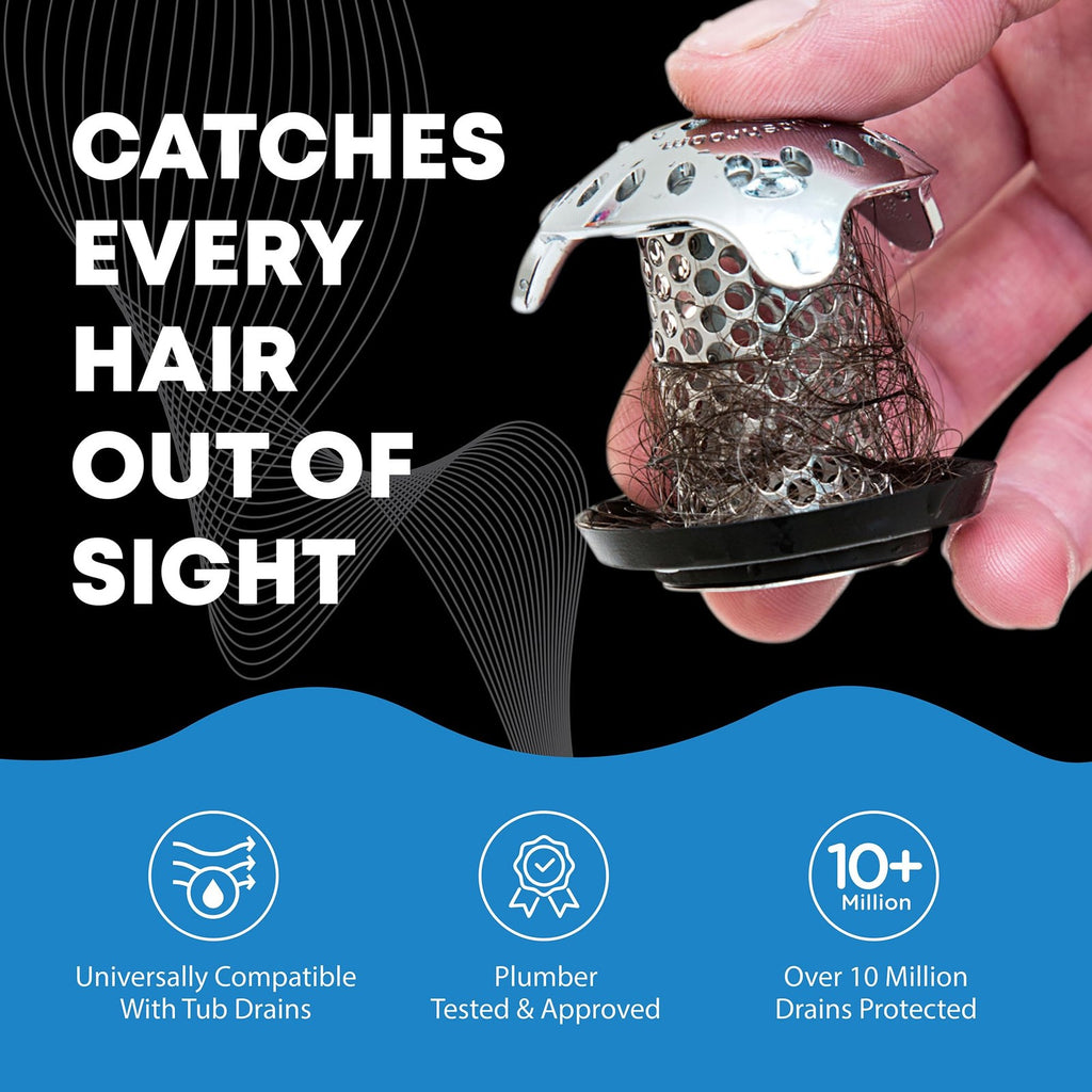 Stainless Steel TubShroom Ultra Bath Drain Strainer Hair Catcher 1-Pack