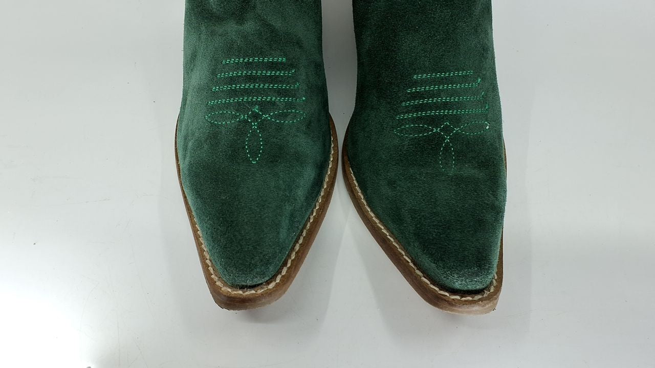 Dingo Womens Green Thunder Road Snip Toe Boots 2.5 in Heel Size 10