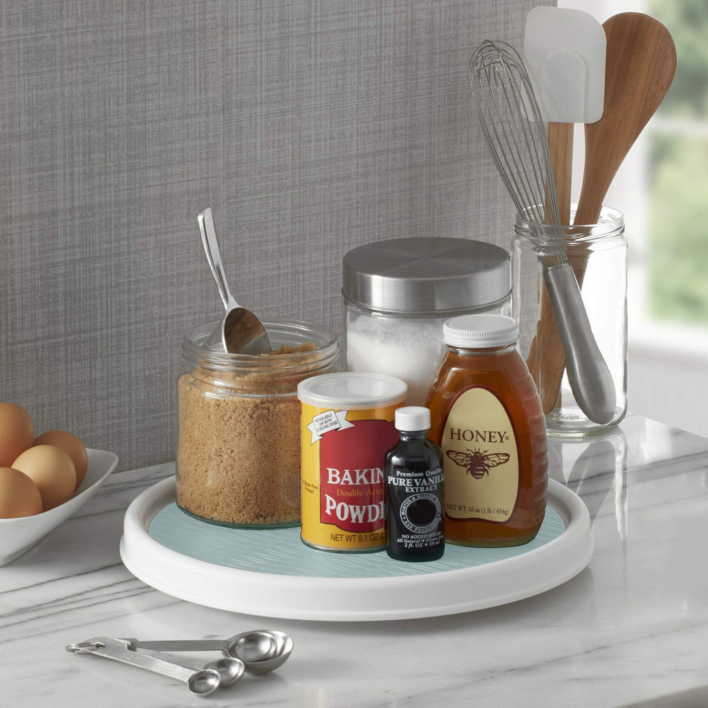 Copco Basics Non-Skid Pantry Cabinet Lazy Susan Turntable, 12-Inch, Blue