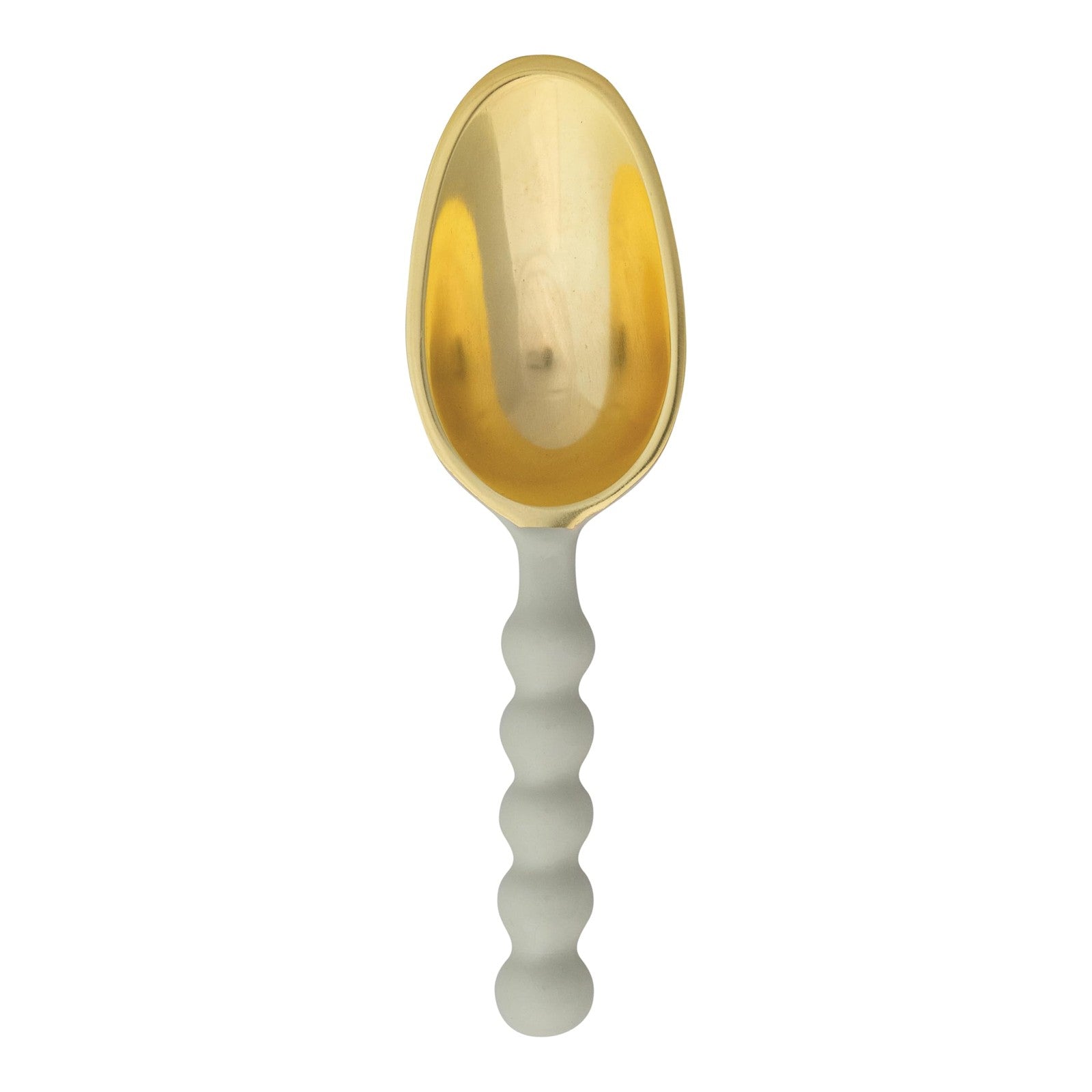 Stylish Enameled Scoop, Gold & Mint, 7.5in Aluminum w/ Ball Handle