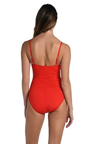 La Blanca Womens Lingerie Mio One Piece Swimsuit, Cherry, 16 Plus