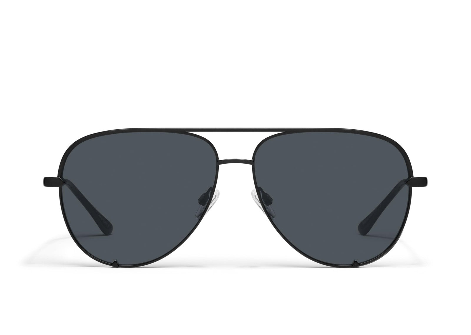 Quay Oversized Black Sunglasses, Polarized Aviator, UV Protection