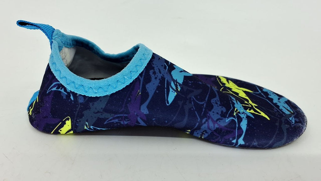 VIFUUR Kids Aqua Socks Water Shoes Purple Yellow Fish Quick Dry 28/29
