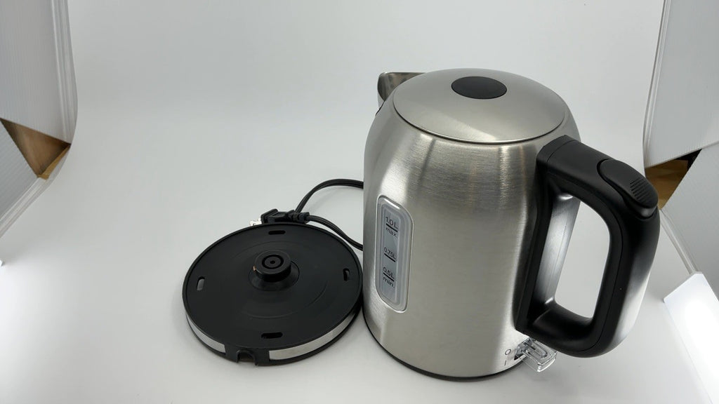 1.1Qt Electric Kettle, Stainless Steel, Auto Shut-Off, 1500W, Black/Silver