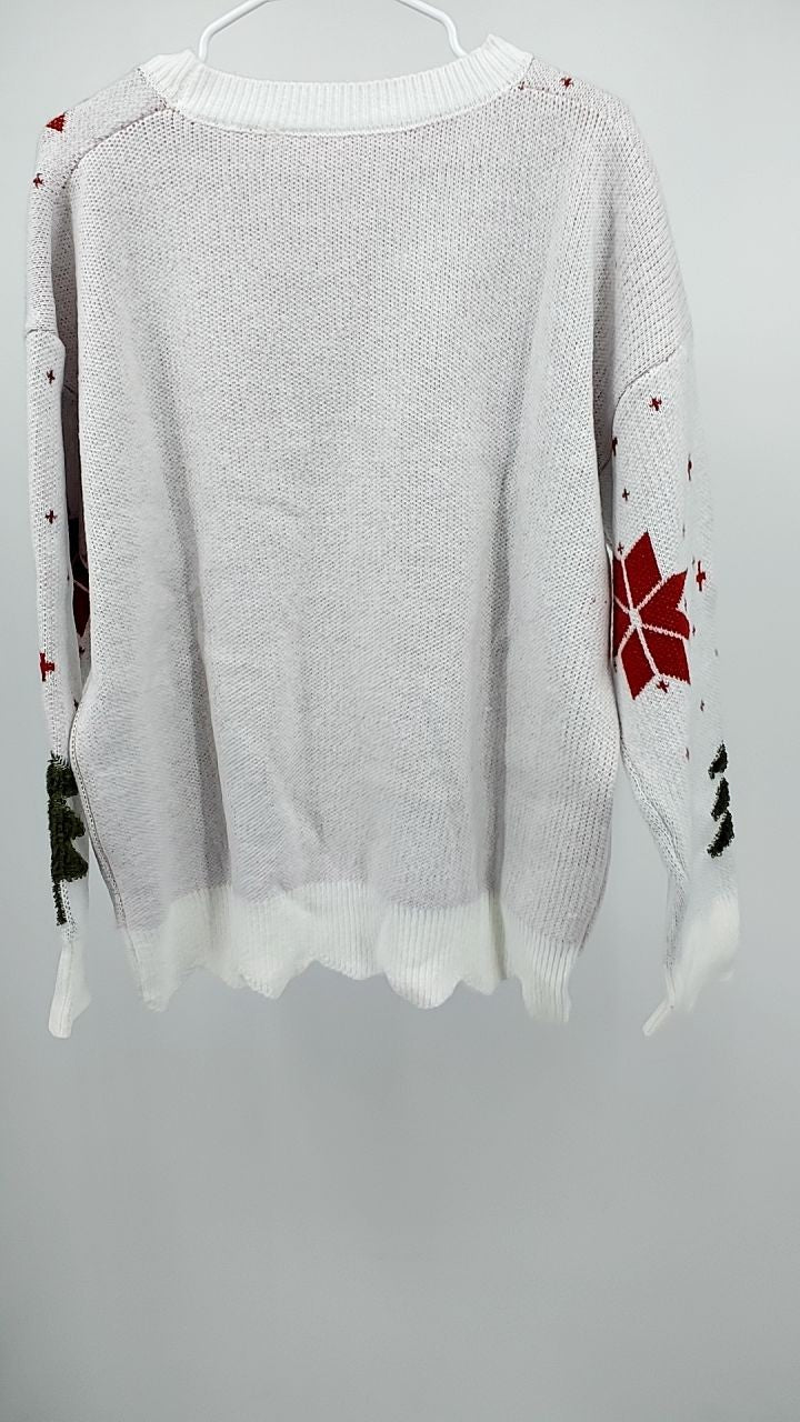 Christmas Tree Pattern Round Neck Sweater