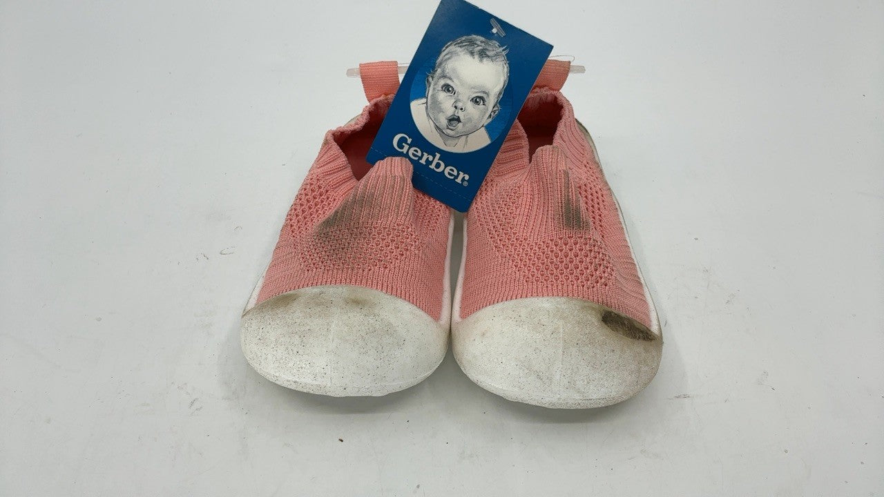Gerber Baby Toddler Boy and Girl Stretchy Knit Slip-On Sneaker, Pink, 6