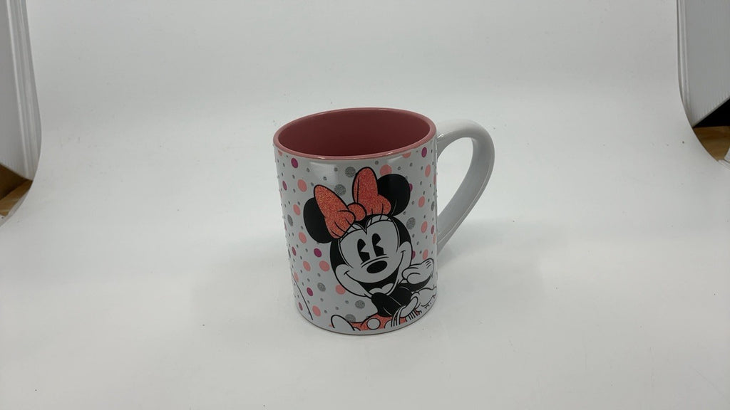 14oz Minnie Mouse Ceramic Mug w/ Glitter Polka Dots