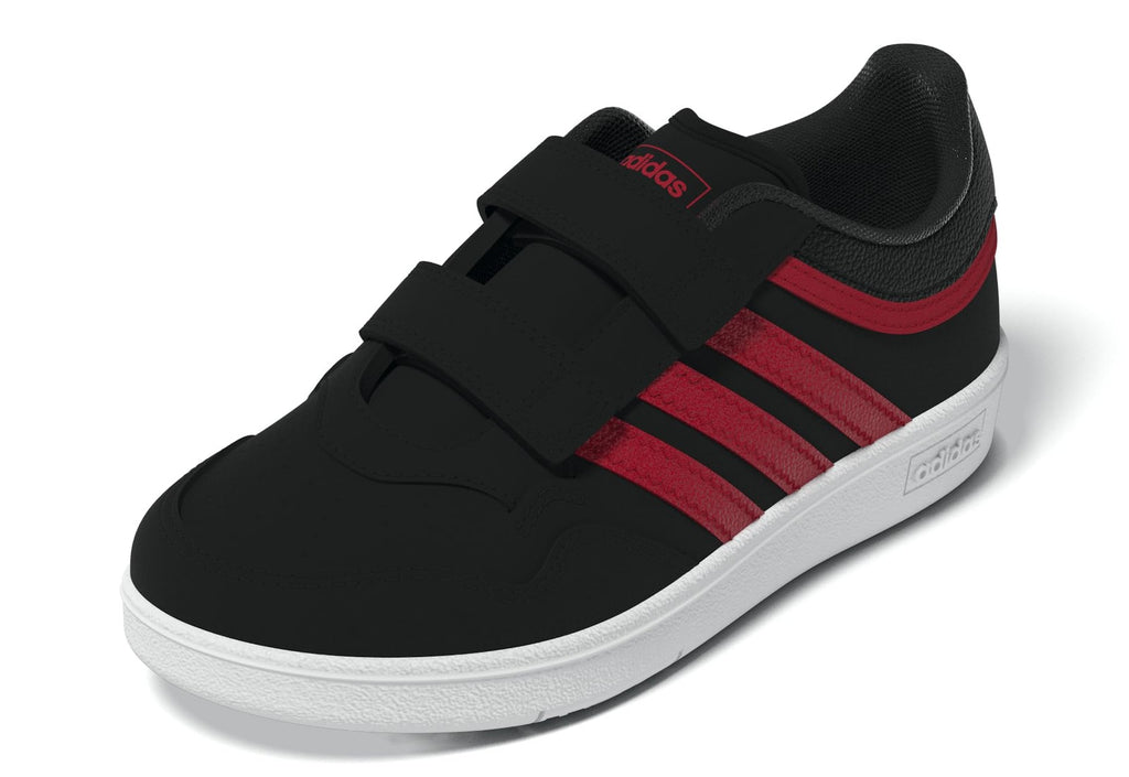 adidas 4.0 Hoops Basketball Shoes, Black/Scarlet/White, 11 Little Kid