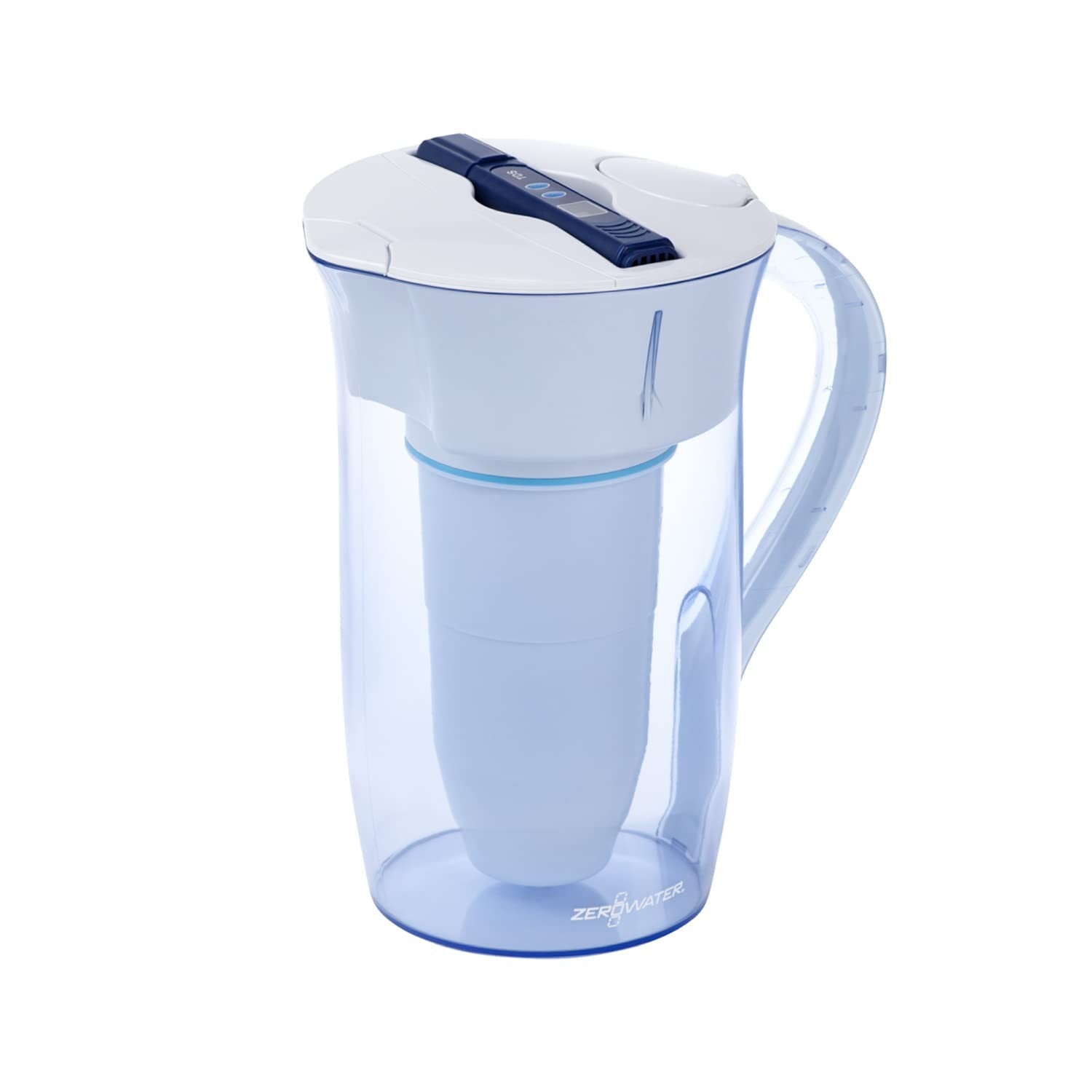 ZeroWater 10-Cup Filtration Pitcher - 5-Stage TDS Filter, Space-Saving