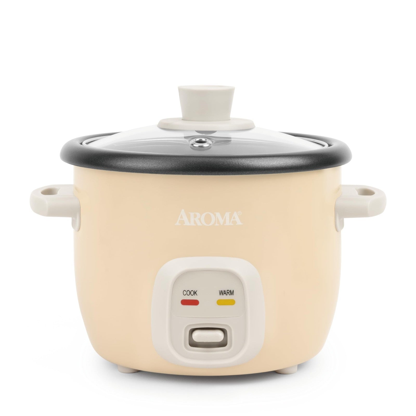 Aroma Mini Rice Cooker 2-Cup Uncooked 4-Cup Cooked Milk Tea Color