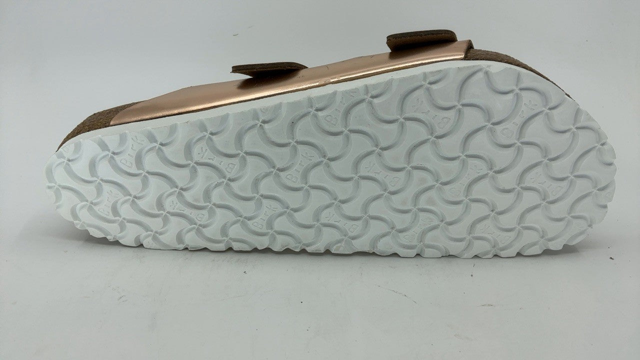 Birkenstock Women's Arizona Soft Footbed Sandals, Metallic Copper, 11 Medium US