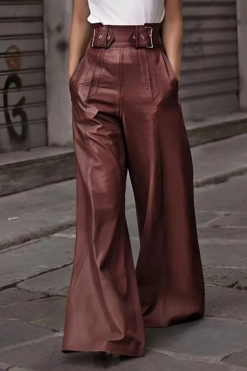 High Waist Wide Flare Pants