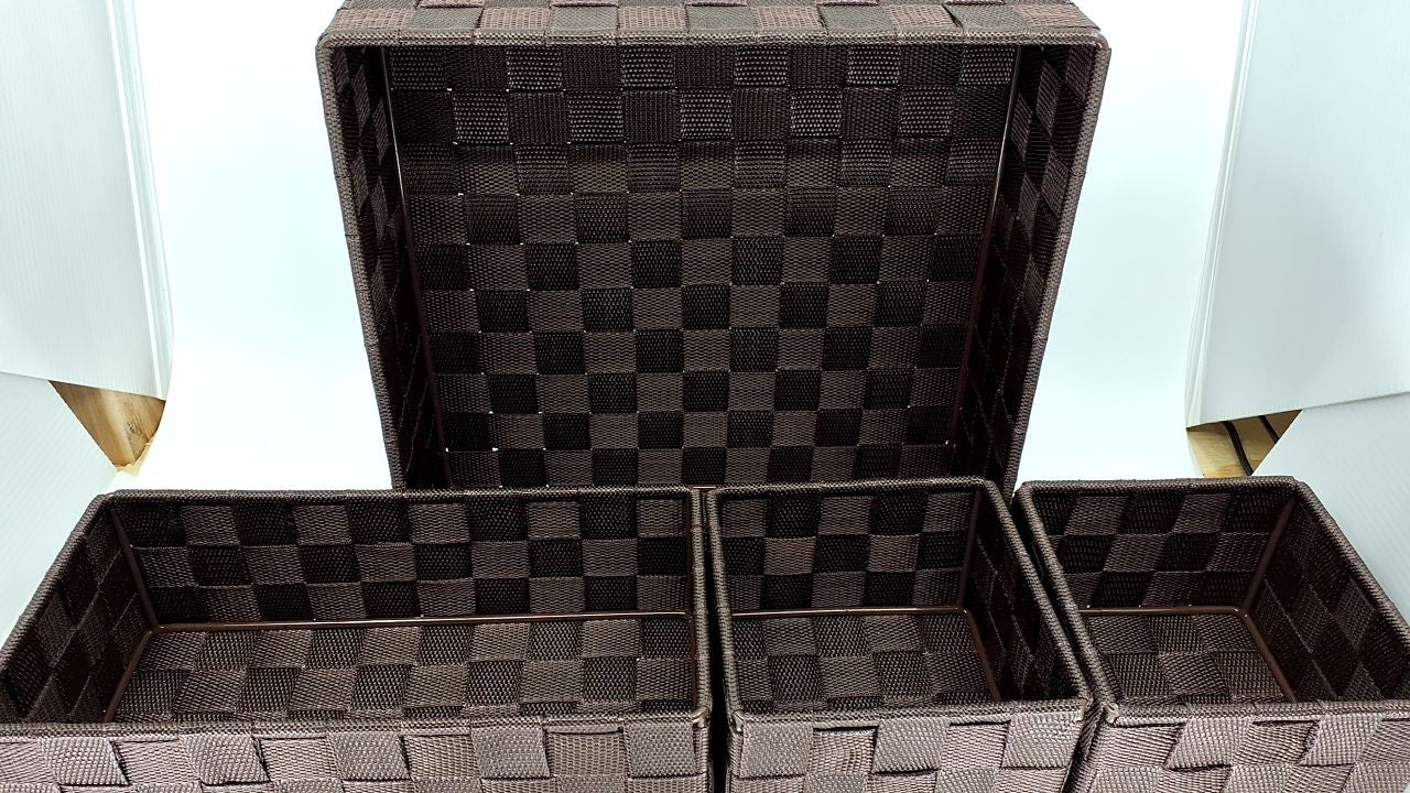 Coffee Storage Baskets Set of 4, Handmade, Waterproof, Organizing Bins