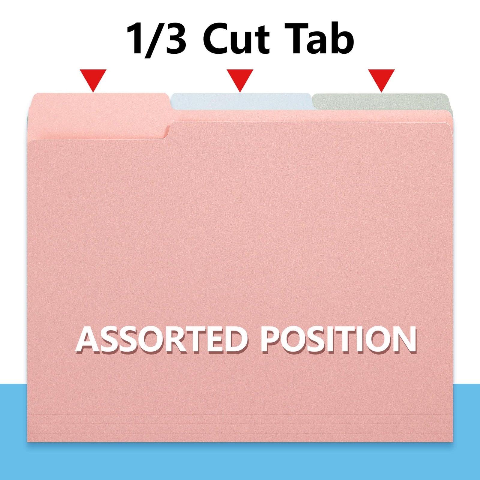 18 Pack Two Tone File Folders, 6 Pastel Colors, 8.5x11 Letter Size