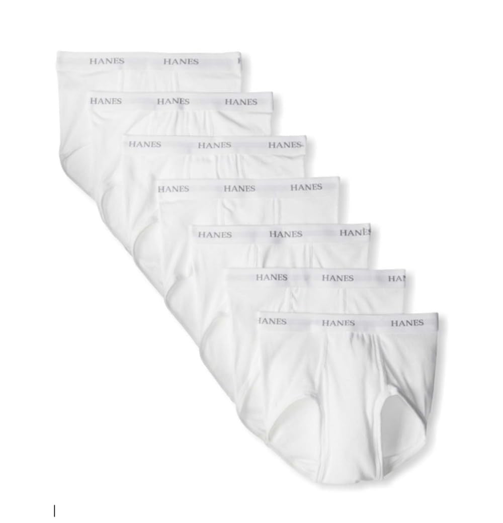 Hanes Comfortflex Waistband Briefs, White 7 Pack, Large