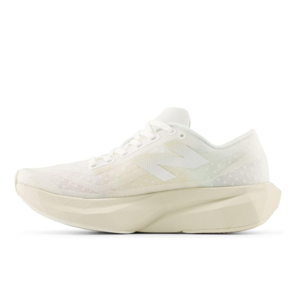 New Balance Women's FuelCell Rebel V4 Running Shoe, White/Linen/Sea Salt, 8