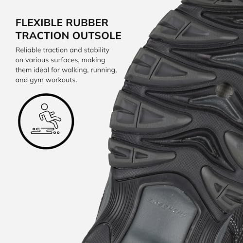 Men's Afterburn M. Fit Fashion Sneakers, Leather, 9 X-Wide, Black/Charcoal