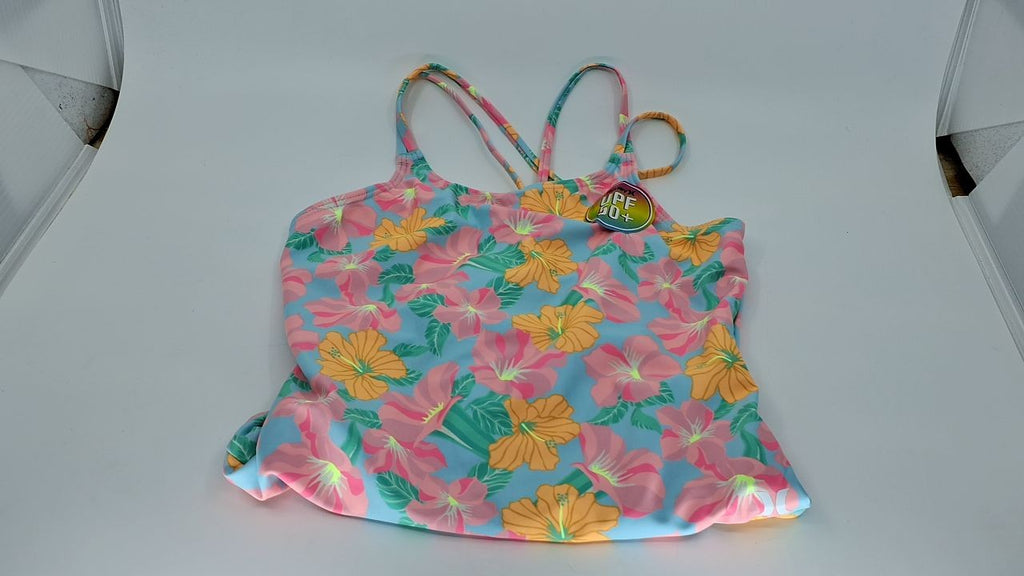 Hurley Girls One Piece Swimsuit, Blue Ice/Floral, 7