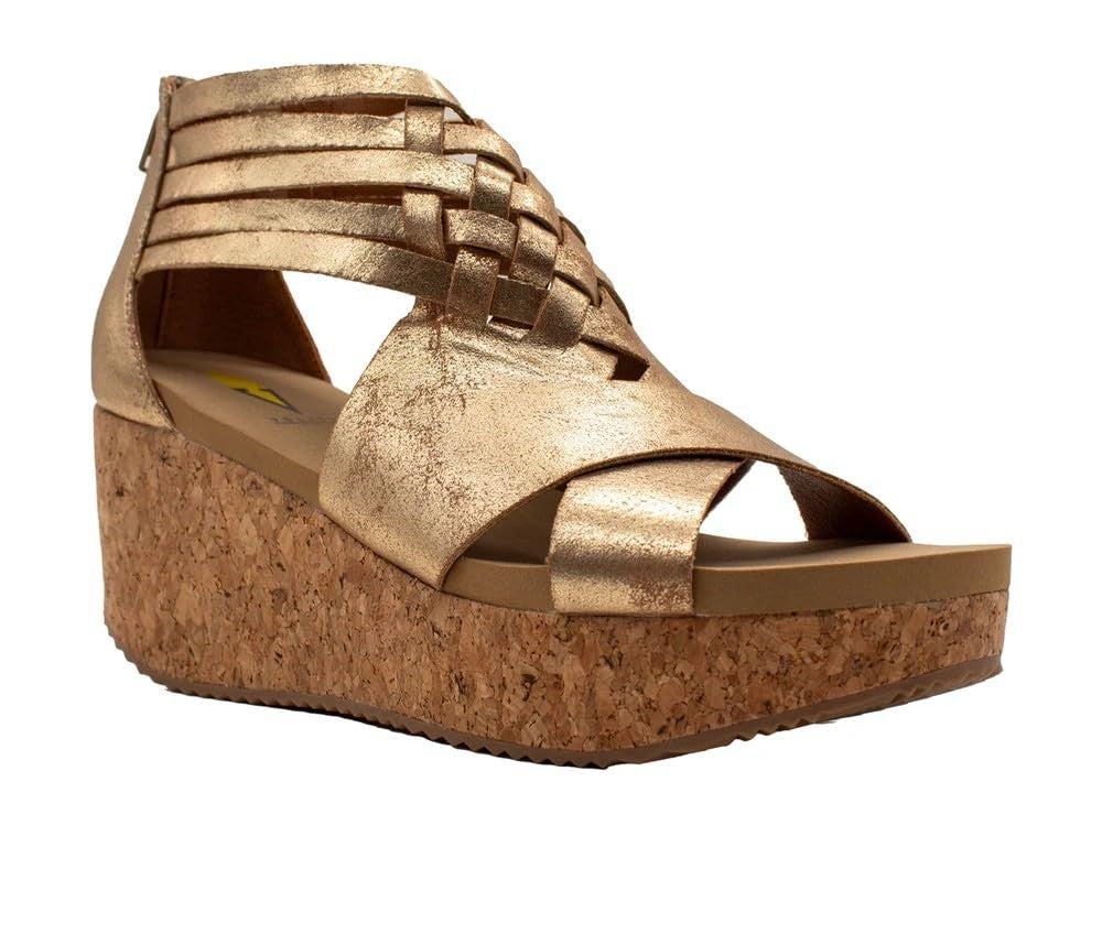 VOLATILE Women's Midsummer Wedge Sandal, Gold, 7