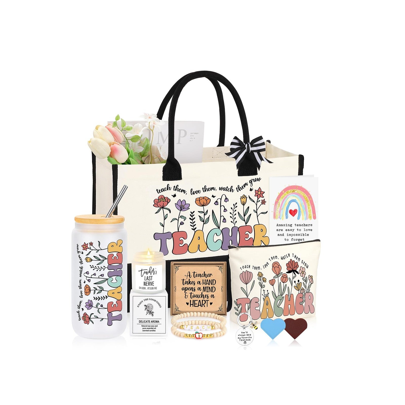 Teacher Retirement Gift Set, Tote Bag & Accessories for Women