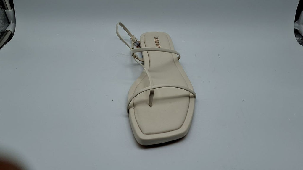 CUSHIONAIRE Glory Womens Sandals White 8 Strappy Adjustable Flat