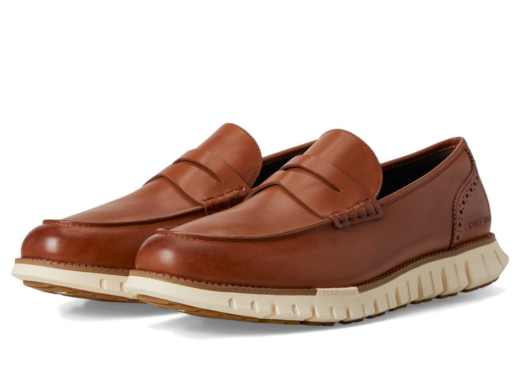 Cole Haan 8.5-M Zerogrand Penny Loafers, British Tan/Natural Tan