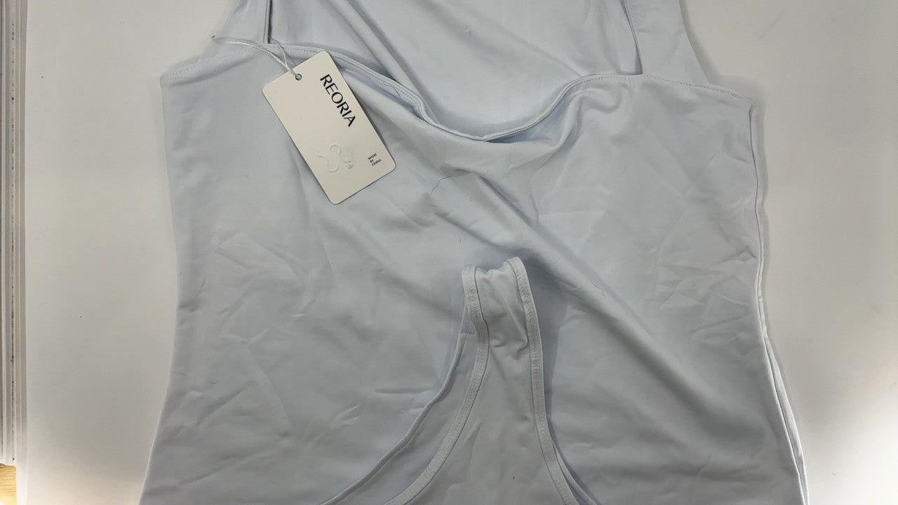 X-Large White Sleeveless Bodysuit w/ Tummy Control for Women