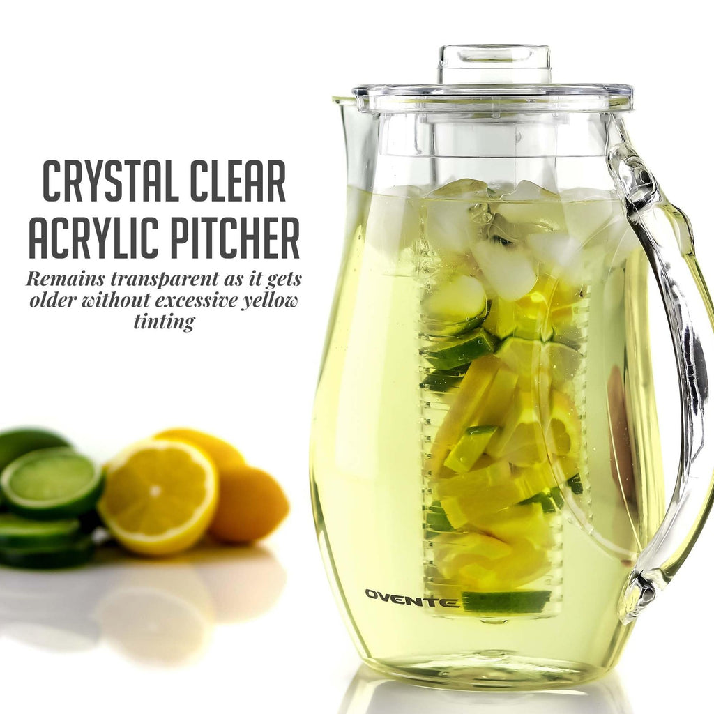 OVENTE 2.5L Fruit Infusion Water Pitcher, BPA-Free, Clear Acrylic
