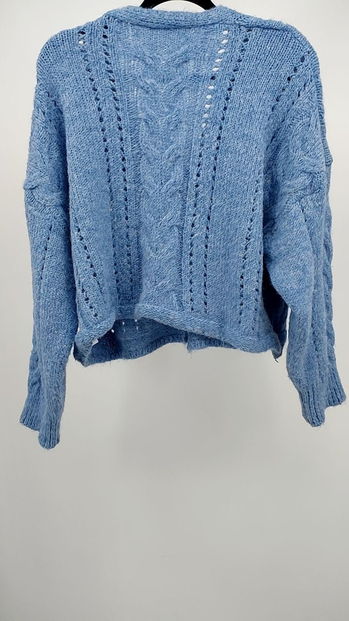 Cable Knit Button-Up Cardigan