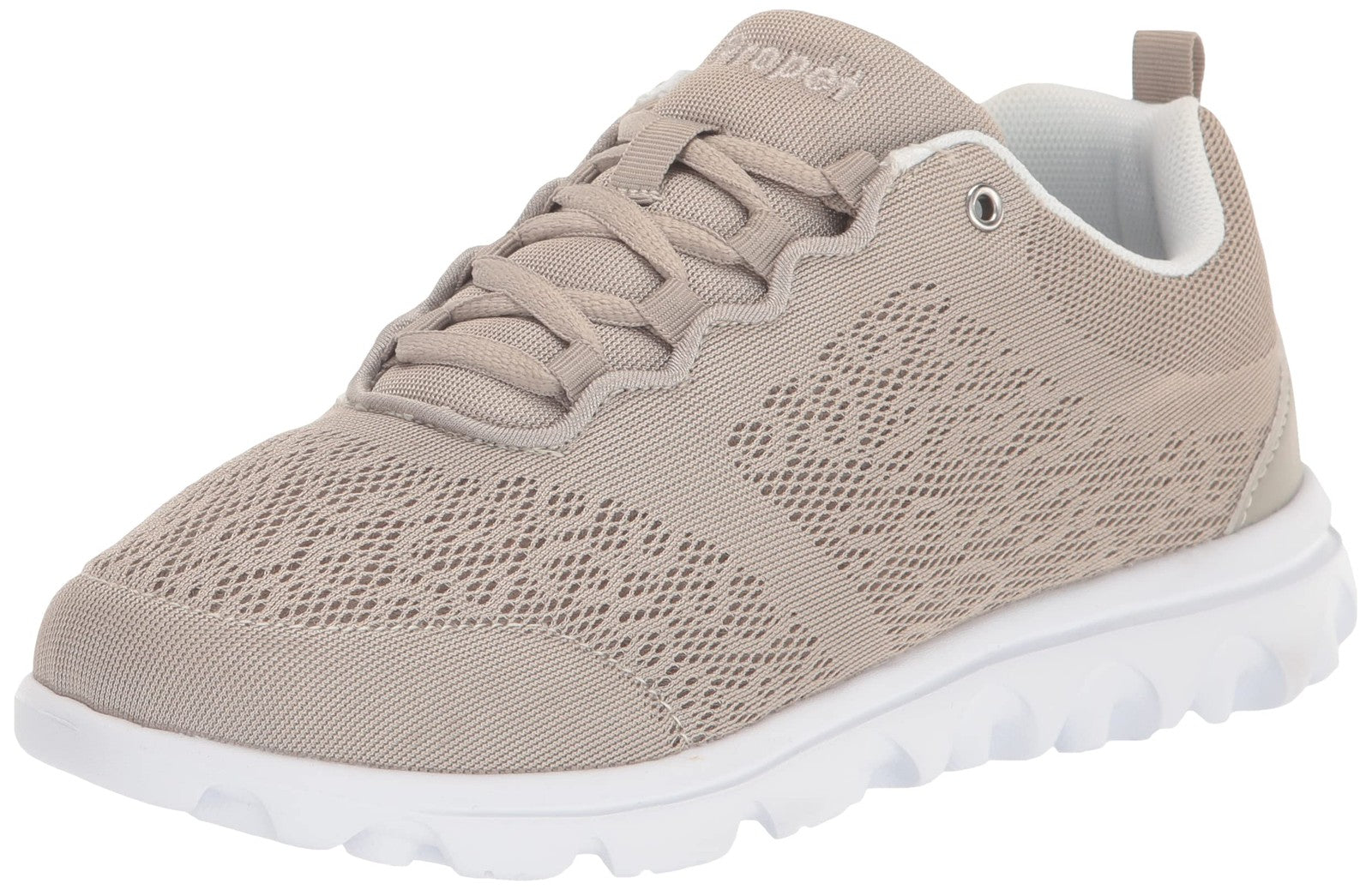 Propét Women's TravelActiv Sneakers Casual Lace-Up Shoes, Taupe, 9.5 Narrow