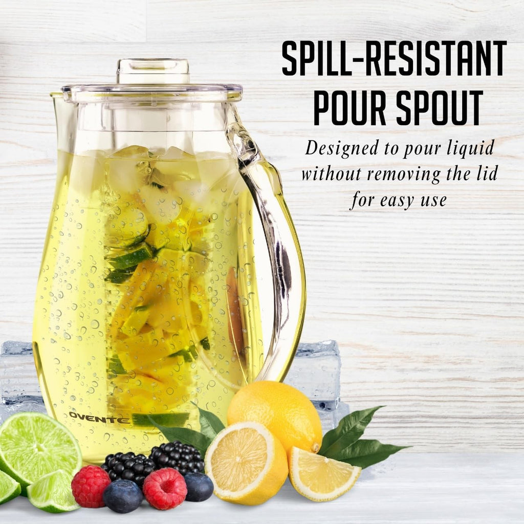 OVENTE 2.5L Fruit Infusion Water Pitcher, BPA-Free, Clear Acrylic