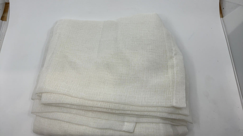 Short Off White Voile Kitchen Curtains 34x40 In, 2 Panels Light Filtering