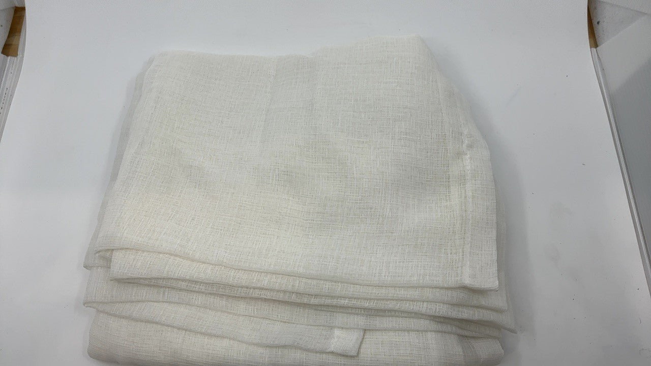 Short Off White Voile Kitchen Curtains 34x40 In, 2 Panels Light Filtering