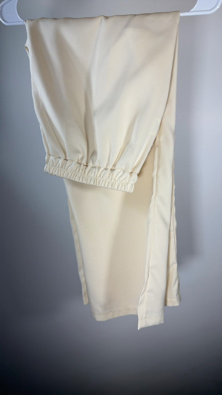 Full Size Surplice Short Sleeve Top and Pants Set Plus Size