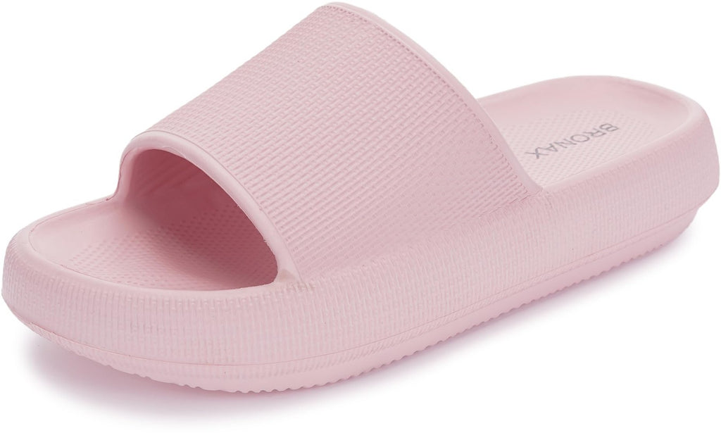Pink Pillow Slippers 35-36, Cushioned Slides for Women & Men