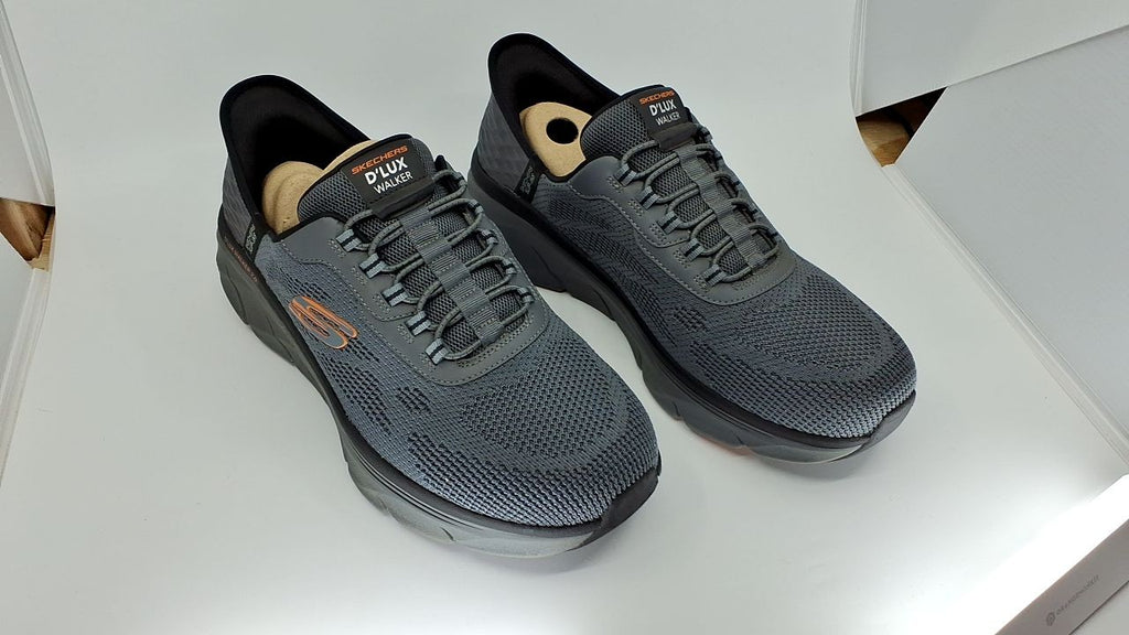 Men's Skechers D'Lux Walker 2.0 Hands-Free Sneaker 12 X-Wide Charcoal/Orange