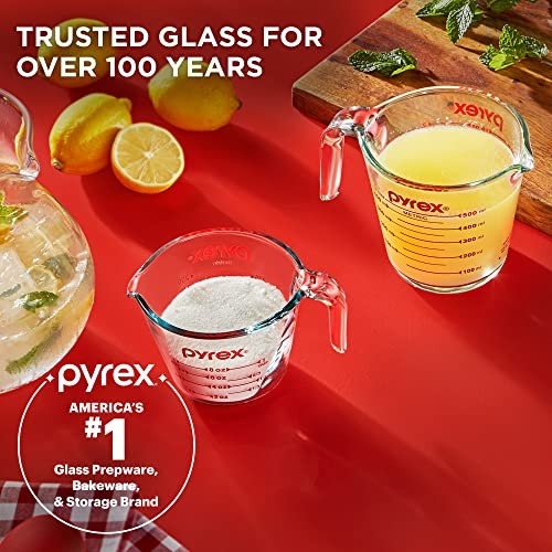 2-Pack Pyrex Measuring Cups, 1-Cup & 2-Cup, Oven & Microwave Safe