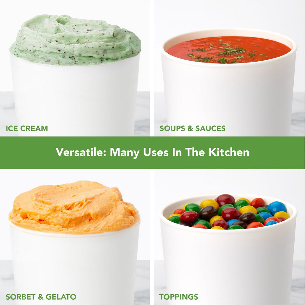 Stackable 1 Qt Ice Cream Tub - Charcoal, Silicone Lid, Dishwasher-Safe