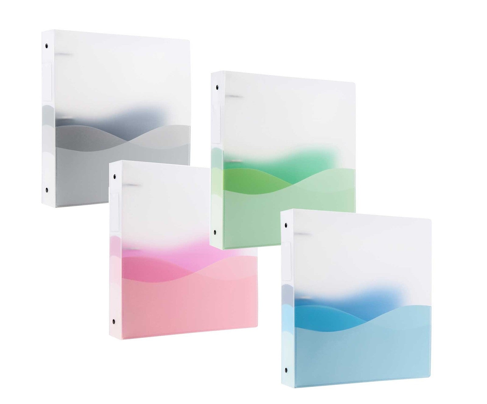 3-Ring Binder, 2" Capacity, 3 Pockets, Assorted Colors, Pack of 4
