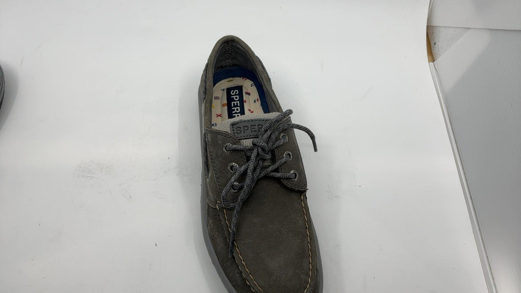 Sperry Mens Shoes Men's Billfish 3-Eye Boat Shoe, Grey Nubuck, 8.5