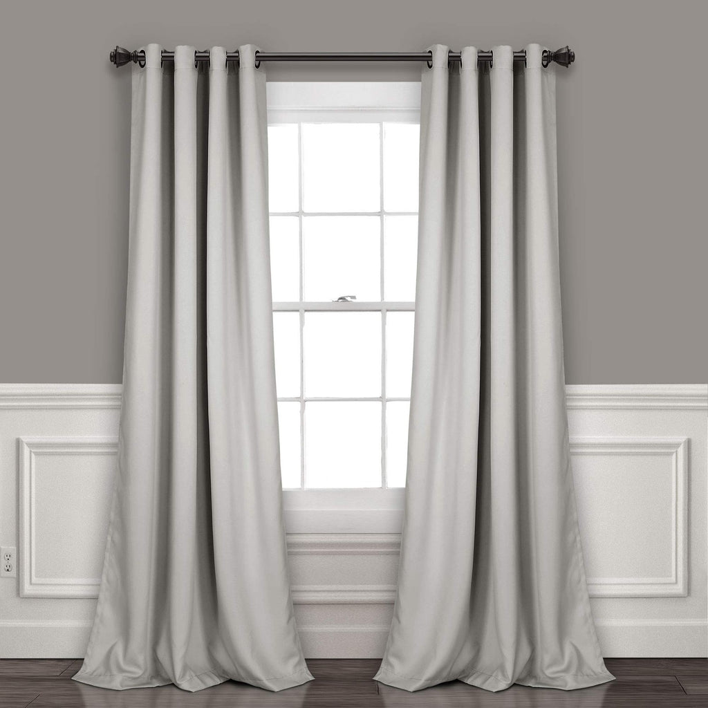 Insulated Blackout Curtain Panels, 52"W x 120"L, Light Gray, Modern Design