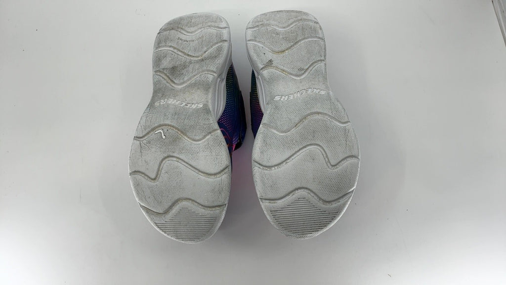 Skechers Kids Wavy Beams Sneaker, Navy/Multi, 12 US Unisex Little Kid