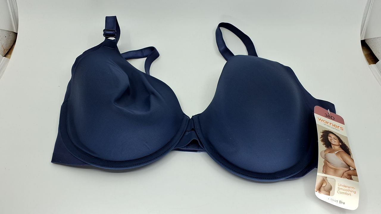 Simply Perfect 38D Underwire Bra, Button Blue, Plus-Size, Warner's