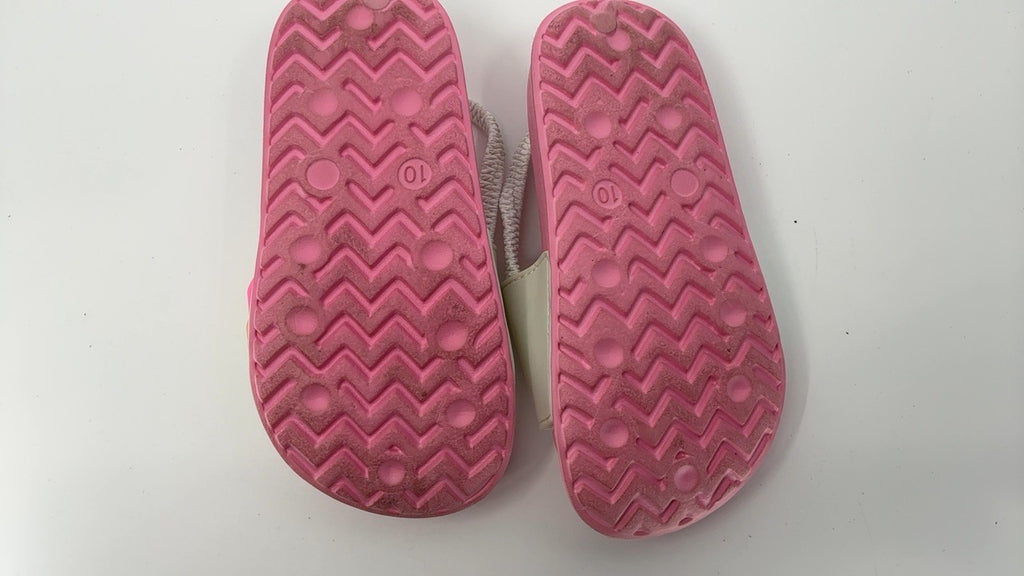 Baby Girls Toddler Slide Sandals w/ Backstrap, Rainbow Wave, Size 10