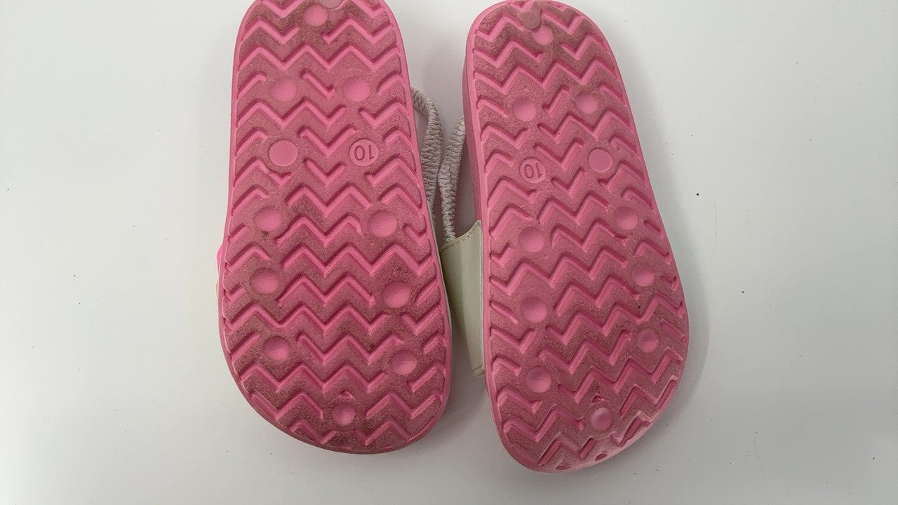 Baby Girls Toddler Slide Sandals w/ Backstrap, Rainbow Wave, Size 10