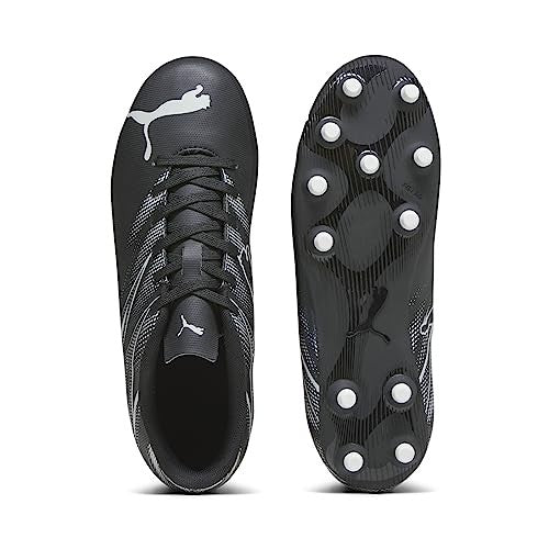 PUMA Attacanto Firm AG Soccer Cleats, Black-Silver Mist, 13 Little Kid