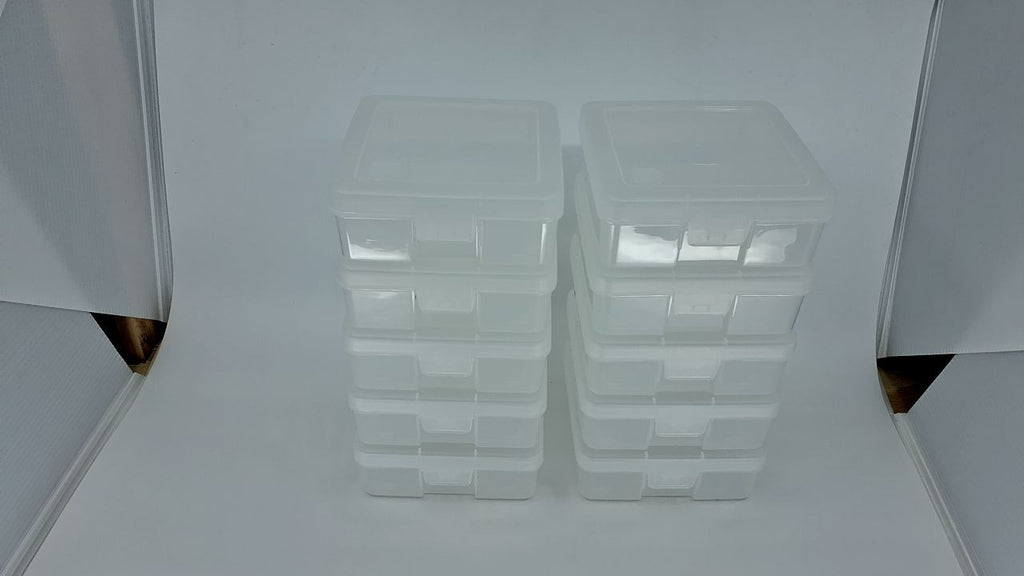 10-Pack Clear Plastic Storage Box Organizer w/ Snap Lid - Small