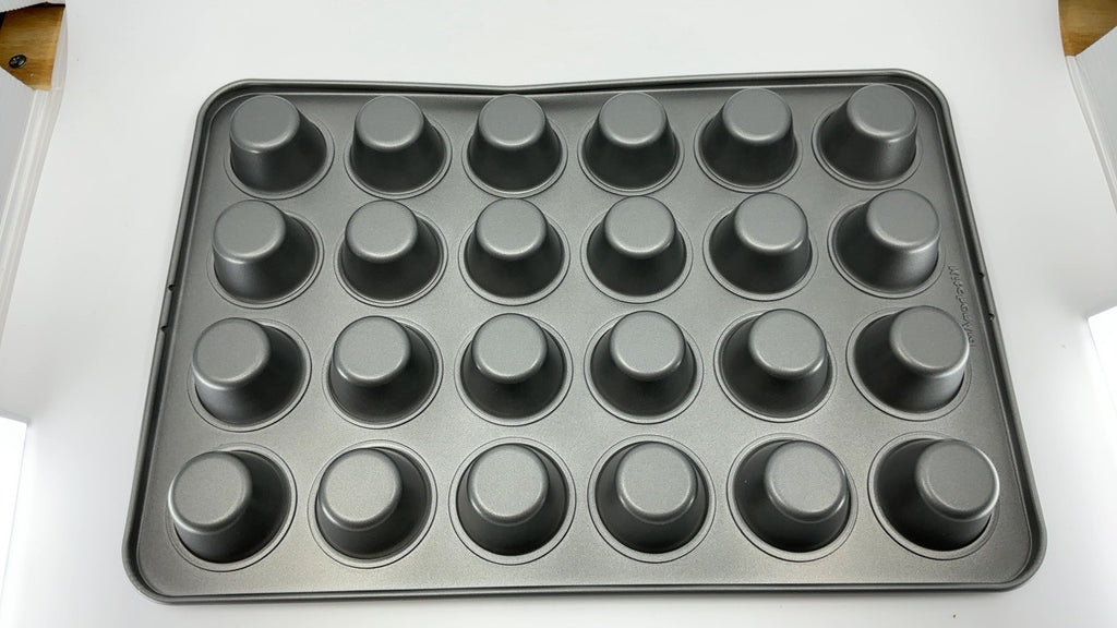 KitchenAid 24-Cup Nonstick Aluminized Steel Mini Muffin Pan, Contour Silver