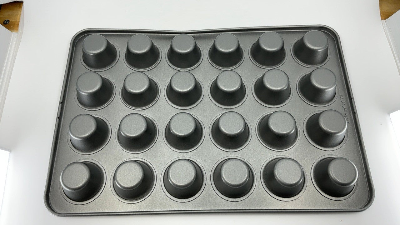 KitchenAid 24-Cup Nonstick Aluminized Steel Mini Muffin Pan, Contour Silver